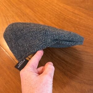 Classic Gray Herringbone Flat Cap